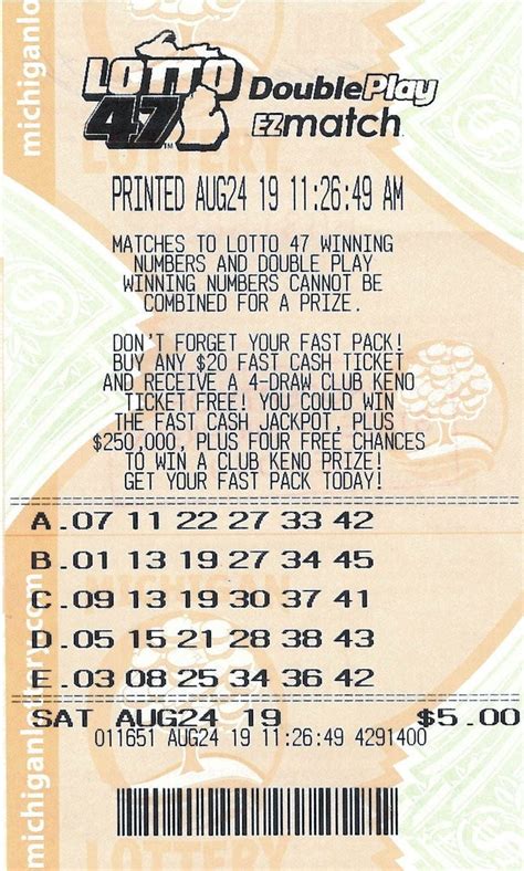 lotto 47 michigan winning numbers frequency
